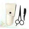 Angoily 9pcs Stainless Steel Beard Scissors Set for Men Precision Grooming Shears Mustache Trimming Scissors Kit Leather Small Comb view 4