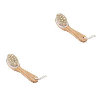Angoily 2pcs Long Bathing Shower Brush Handle Portable Body Exfoliating Shower Beads Massage Brush for Women Body