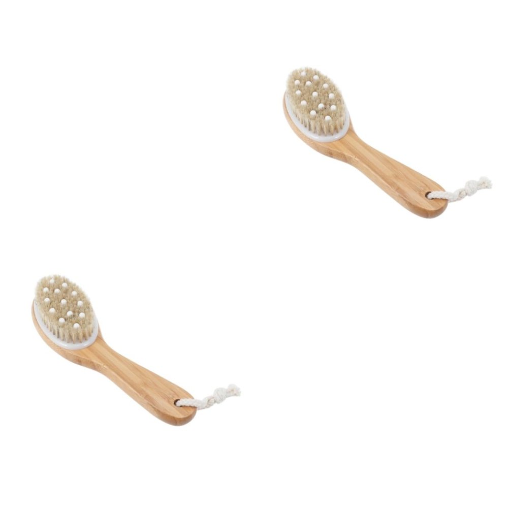 Angoily 2pcs Long Bathing Shower Brush Handle Portable Body Exfoliating Shower Beads Massage Brush for Women Body