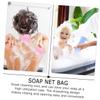 DOITOOL 24pcs Handmade Soap Shower Foaming Nets Toiletry Soap Saver Maker for Rich Deep Clean Random Color view 3