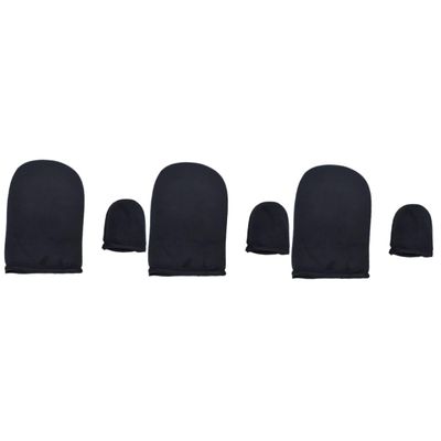 Angoily 6pcs Flocking Self Tanning Mitts for Makeup Use Sunless Tanning Gloves Thumb Protective Sunscreen Sponge Gloves Compact and for Easy Application Black