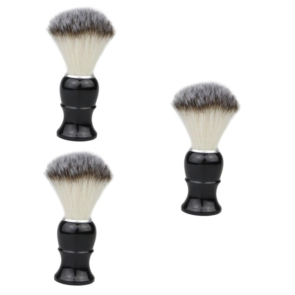 Angoily 3pcs Men Beard Styling Brush Soft Bristle Shaving Brush for Cleaning and Grooming Portable Design for Go Use for Bearded Men