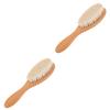 Angoily 2pcs Dense Wool Brush Curved Handle for Men Beard Grooming Hair Cleaning Tool for Household and Barber Shop Use view 1