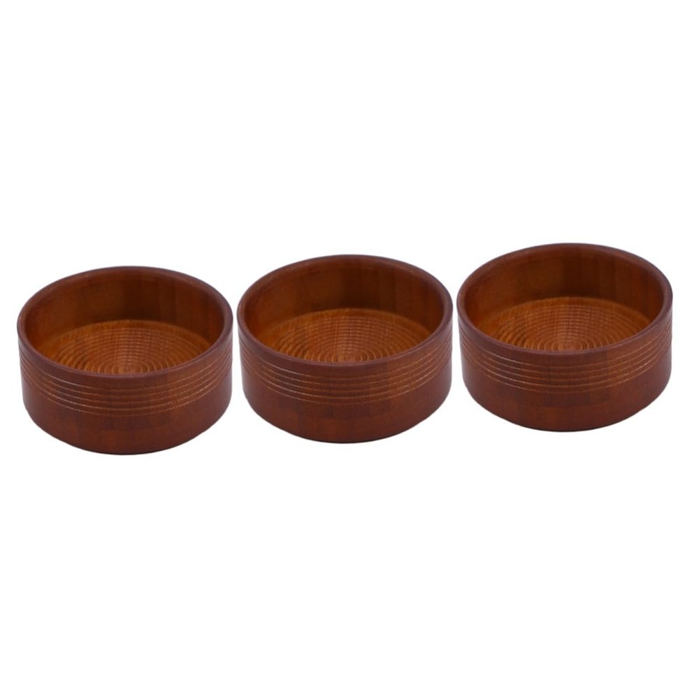 Angoily 3pcs Large Wooden Shaving Soap Bowl Men's Razor Bowl Shaving Foam Cup for Wet