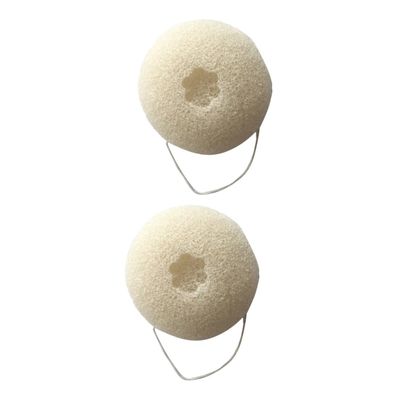 Angoily 2pcs Active Bamboo Face Cleaning Sponge Face Exfoliator for Deep Cleaning Soft Facial Scrub Natural Skin Care Sponge Makeup Remover