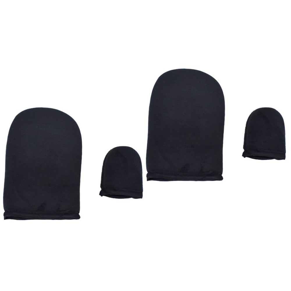 Angoily 4pcs Flocking Sunscreen Gloves Self Tanning Mitts for Sunless Application Black Pe Sponge Material Compact Easy to Use for Women Girls