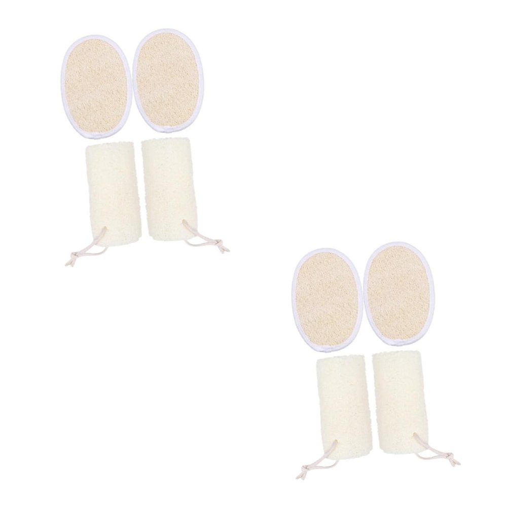 Angoily 8pcs Natural Loofah Bath Brush Exfoliating Scrub Towels for and Cleaning Tools for Smooth Skin Includes and Flat Brushes
