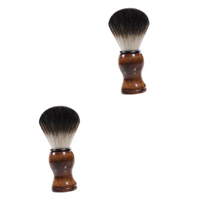 Angoily 2pcs Beard Brush for Men Styling Brush Smooth Handle Portable Skin-friendly Shaving Tool Nylon Material