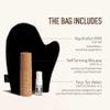 Nuda Travel Self Tanning Kit | Includes Self Tanning Mitt Applicator, 50mL Dark Self Tanning Mousse, & 5mL Original Face Tanner Spray | Travel Size Self Tanner Kit for a Nourishing Head-to-Toe Tan view 4