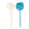 Angoily 2pcs Long Handle Bath Back Brush Soft Bristle Shower Scrubber for Body Exfoliation Back Cleaning Tool for Home Bathroom Blue Beige view 1