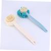 Angoily 2pcs Long Handle Bath Back Brush Soft Bristle Shower Scrubber for Body Exfoliation Back Cleaning Tool for Home Bathroom Blue Beige view 2
