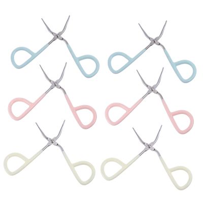Housoutil Scissor Tweezers for Eyebrows 6pcs Set Professional Beauty Makeup Tool