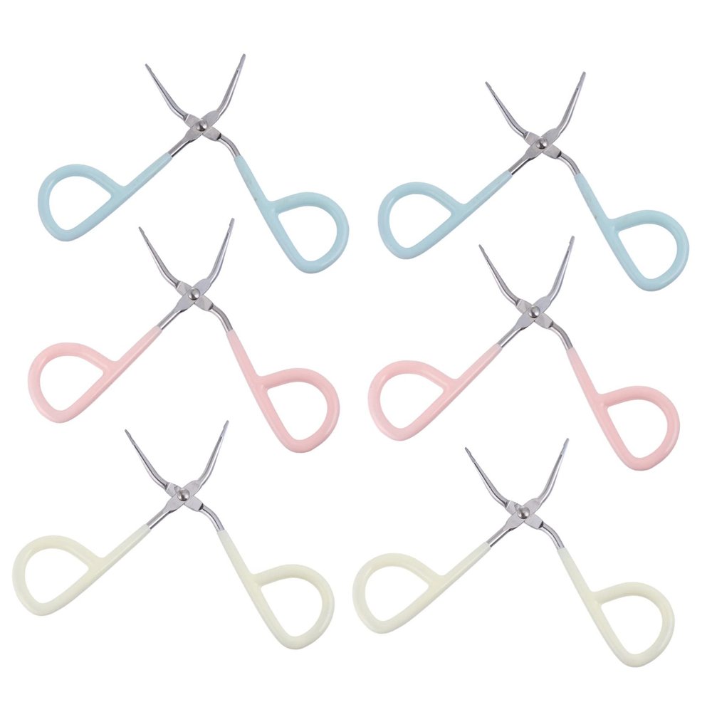 Housoutil Scissor Tweezers for Eyebrows 6pcs Set Professional Beauty Makeup Tool