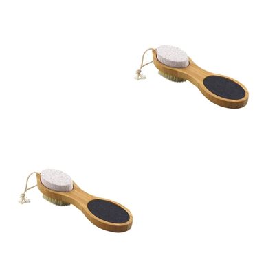Angoily 2pcs Foot Massage Brush Natural Exfoliating Foot Scrubber for Dead Skin Removal Body Massage Brush Stiffness Bristles for Relaxation and Refreshing