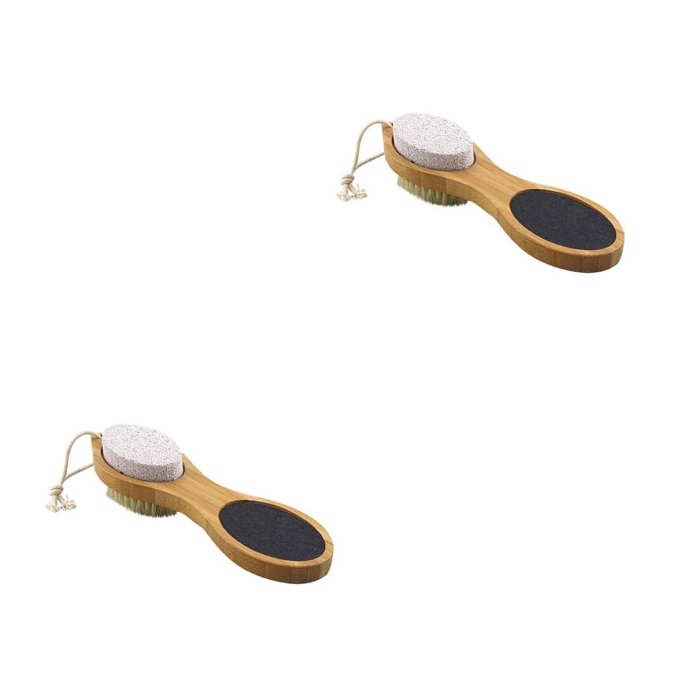 Angoily 2pcs Foot Massage Brush Natural Exfoliating Foot Scrubber for Dead Skin Removal Body Massage Brush Stiffness Bristles for Relaxation and Refreshing