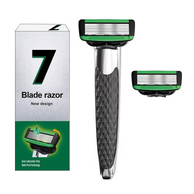 Durable And Easy To Clean Metal Shaving Set With 7 Layers Replaceable Heads Thanksgiving Gift Suitable For Male Grooming Needs