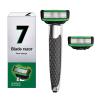 Durable And Easy To Clean Metal Shaving Set With 7 Layers Replaceable Heads Thanksgiving Gift Suitable For Male Grooming Needs view 1
