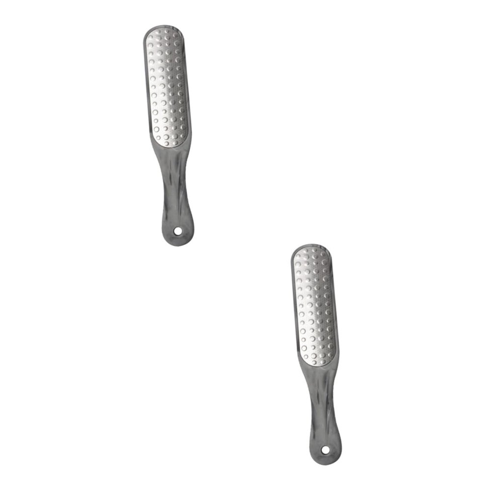 NOLITOY 2pcs Stainless Steel Foot Exfoliator Tool for Smooth Skin Dual-Sided Dead Skin Remover Pedicure Accessory Grey for Care
