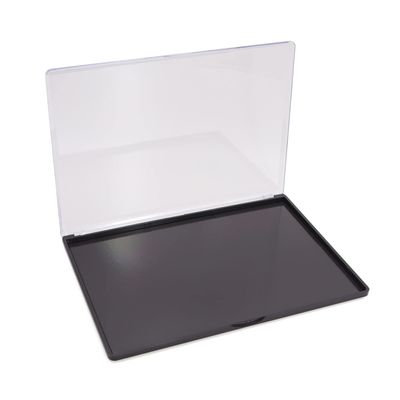 AJLTPA Magnetic Makeup Palette with Clear Top, Empty Eyeshadow Pan Dispensing Storage Box with 40Pcs Adhesive Metal Stickers for DIY Cosmetics Blush Powder(XL Large - 9.25"x6.57")