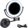 RomildaYuan 8 inches Wall Mounted Makeup Mirror Black, Double Sided 1X/5x Magnifying Vanity Mirror 360 Swivel Extendable for Bathroom, USB Rechargeable (Size : 5X) view 1