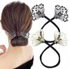 2 PACK Rhinestone Pearl Hair Accessories - Lazy Curler, Crystal Twist Bun Maker, French Hairstyle for Women and Girls view 1