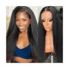 Headband Wig 14-40 Inch Kinky Straight Lace Closure Wigs for Black Women, Natural Color Indian Hair Transparent Lace 5x5 Glueless Closure Wig with Baby Hair Glueless Wigs ( Color : 5X5 closure wig 150 view 1