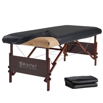 Master Massage PU Protection Upholstery Massage Table Cover, Fitted Massage Table Replacement Cover, Fits Round & Square Corner Tables 28-31"" Wide (Black), CN-99406M2-A