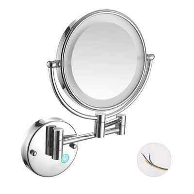 FJYDM Vanity Mirror,Bathroom Makeup Mirror Wall Mounted Shaving 8 Inch with 7X Magnification Led Bedroom (Color : Nickel Brushed, Size : 7X)