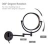 8 Inch LED Lighted Wall Mounted Makeup Mirror with Magnification, Double Sided Swivel Vanity Mirror for Bathroom, 360 Degree Rotation, Flexible Gooseneck, and Locking Suction ( Color : Matte Black , S view 2