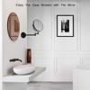 8 Inch LED Lighted Wall Mounted Makeup Mirror with Magnification, Double Sided Swivel Vanity Mirror for Bathroom, 360 Degree Rotation, Flexible Gooseneck, and Locking Suction ( Color : Matte Black , S view 4