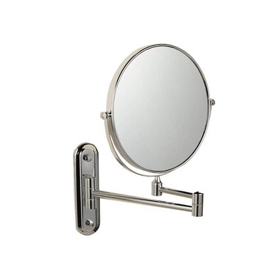 AMHIL Wall Mounted Makeup Mirror, 3X Magnification Round Shape Two-Sided 360 Swivel Adjustable Height Extendable Bathroom Cosmetic Vanity Mirror Chrome Finish
