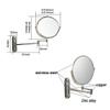 AMHIL Wall Mounted Makeup Mirror, 3X Magnification Round Shape Two-Sided 360 Swivel Adjustable Height Extendable Bathroom Cosmetic Vanity Mirror Chrome Finish view 2