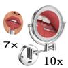 AMHIL Wall Mounted Makeup Mirror - 10X Magnification 8'' Two-Sided 360 Swivel Extended to 17 Inches Bathroom Mirror Chrome,Chrome view 2