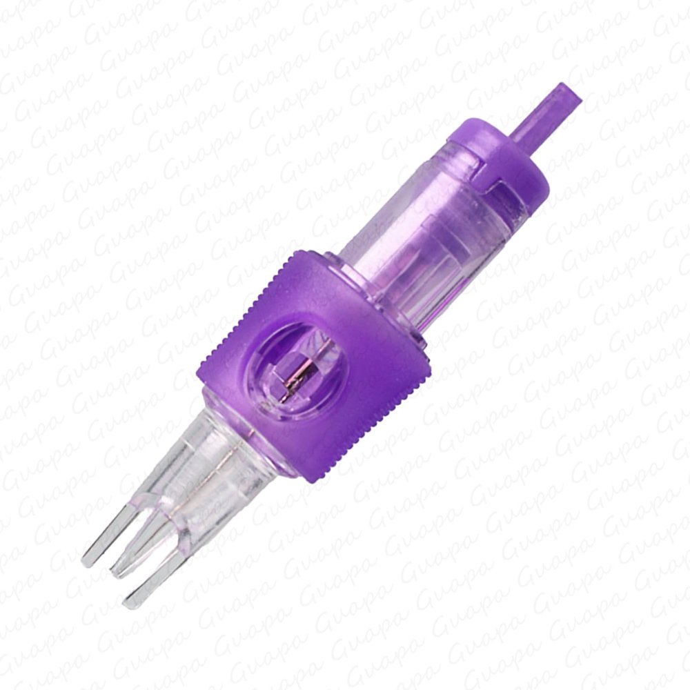 Guapa 10pcs SMP Cartridge Needles with Stabilizer Achieve Ultra-Realistic Results Purple Permanent Makeup and Scalp Micropigmentation Needle 1R (Purple 1R-0.30mm)