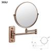 FJYDM Bathroom Shaving Mirror Wall Mounted 5X Magnification + Normal 8-Inch Double-Sided Round Vanity Mirror Swivel,Extendable and Chrome Finished view 2