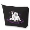 BLUPARK Album Inspired Gift Cat Lover Makeup Bag Singer Merchandise Gift Singer Inspired Cosmetic Bag for Fans (Karma Cat-BK) view 1