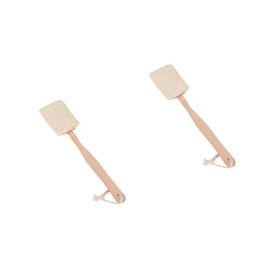 Balacoo 2pcs Bath Back Brush Dry Bath Body Brush Loofah Back Brush Bath Softer Brush Shower Brush Bath Cleaner Brush Loofah Sponge Spa Back Brush Bath Loofah Scrub Long Handle Bamboo, 40x9cm