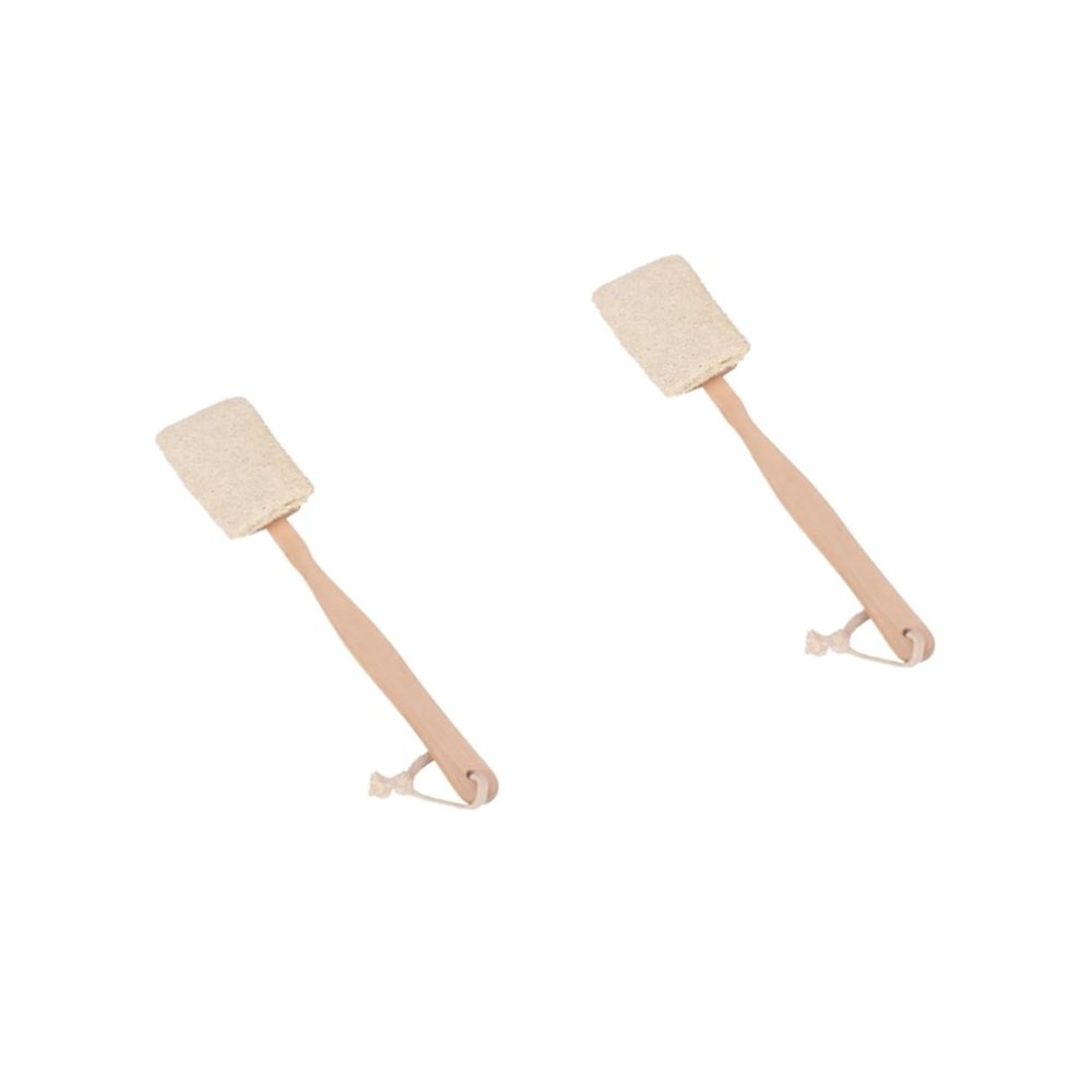 Balacoo 2pcs Bath Back Brush Dry Bath Body Brush Loofah Back Brush Bath Softer Brush Shower Brush Bath Cleaner Brush Loofah Sponge Spa Back Brush Bath Loofah Scrub Long Handle Bamboo, 40x9cm