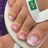 White French Tip Fake Toe Nails,Short Square Press on Toenails with Rhinestone Design Acrylic Toe Nails White Toenail Tips Glossy Glue on Toenails for Women Girls Manicure Nail Decorations 24Pcs view 1