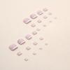 White French Tip Fake Toe Nails,Short Square Press on Toenails with Rhinestone Design Acrylic Toe Nails White Toenail Tips Glossy Glue on Toenails for Women Girls Manicure Nail Decorations 24Pcs view 4