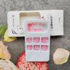 White Rose Press on Toenails CEWEWP French Tips Fake Toe Nails Short Nude Square Toe Nail Press Ons Tips Floral Designs Full Cover Glue on Toenails Summer Acrylic False Toe Nails for Women 24Pcs view 3
