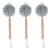 balacoo 6pcs Bath Sponges for Shower Long Handle Brush Exfoliating Washcloth Bath Flower Towels Grey view 3