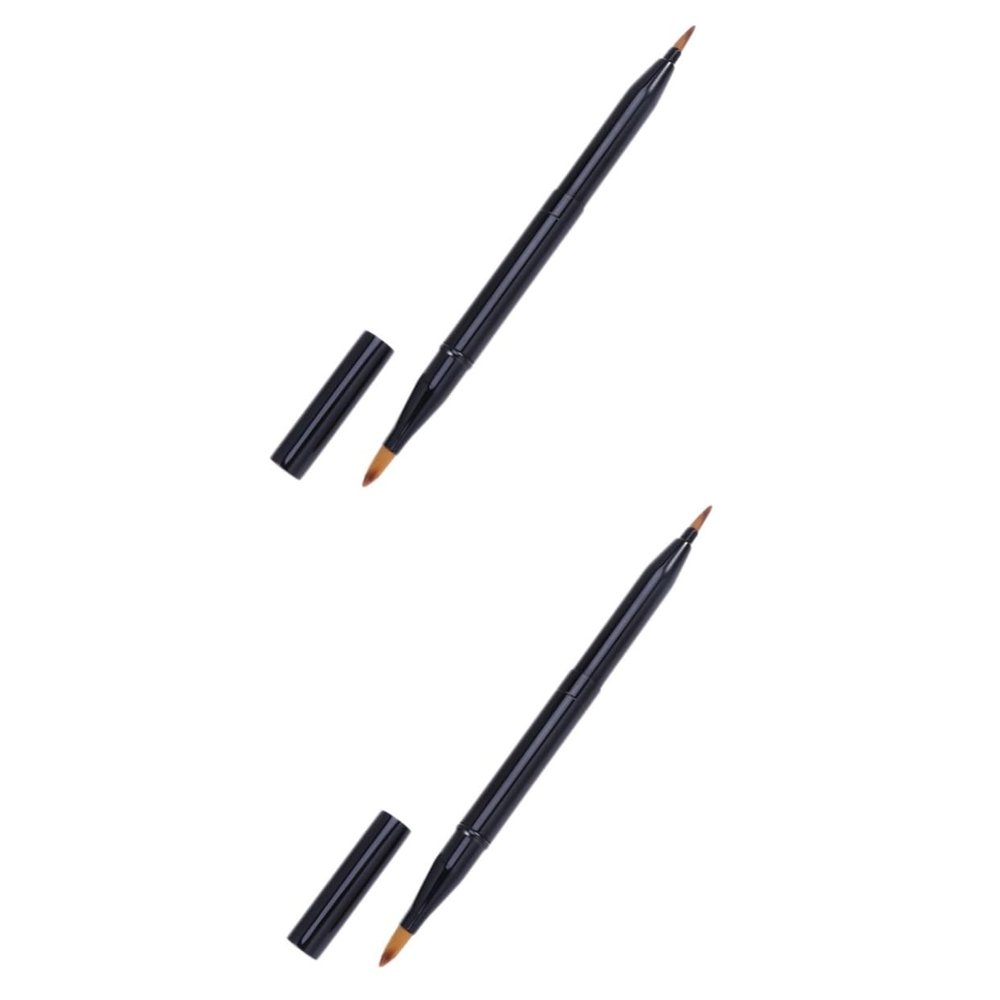 balacoo 2pcs Dicephalous Lip Applicator Brush Kit Lipstick Gloss Applicators Makeup Tool Kit for Lips