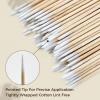 400 PCS Pointed Cotton Swabs in Storage Case - 4" Precision Microblading Cotton Tipped Applicators - Mini Swab Sticks for Makeup, Cosmetic, Eyebrow, Nail, Tattoo Permanent Supplies view 2