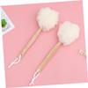 balacoo 6pcs Handle Bath for Massage Back Wooden Bath Brushes Soft Bristles Shower Exfoliating Towels White for view 2