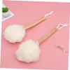 balacoo 6pcs Handle Bath for Massage Back Wooden Bath Brushes Soft Bristles Shower Exfoliating Towels White for view 4