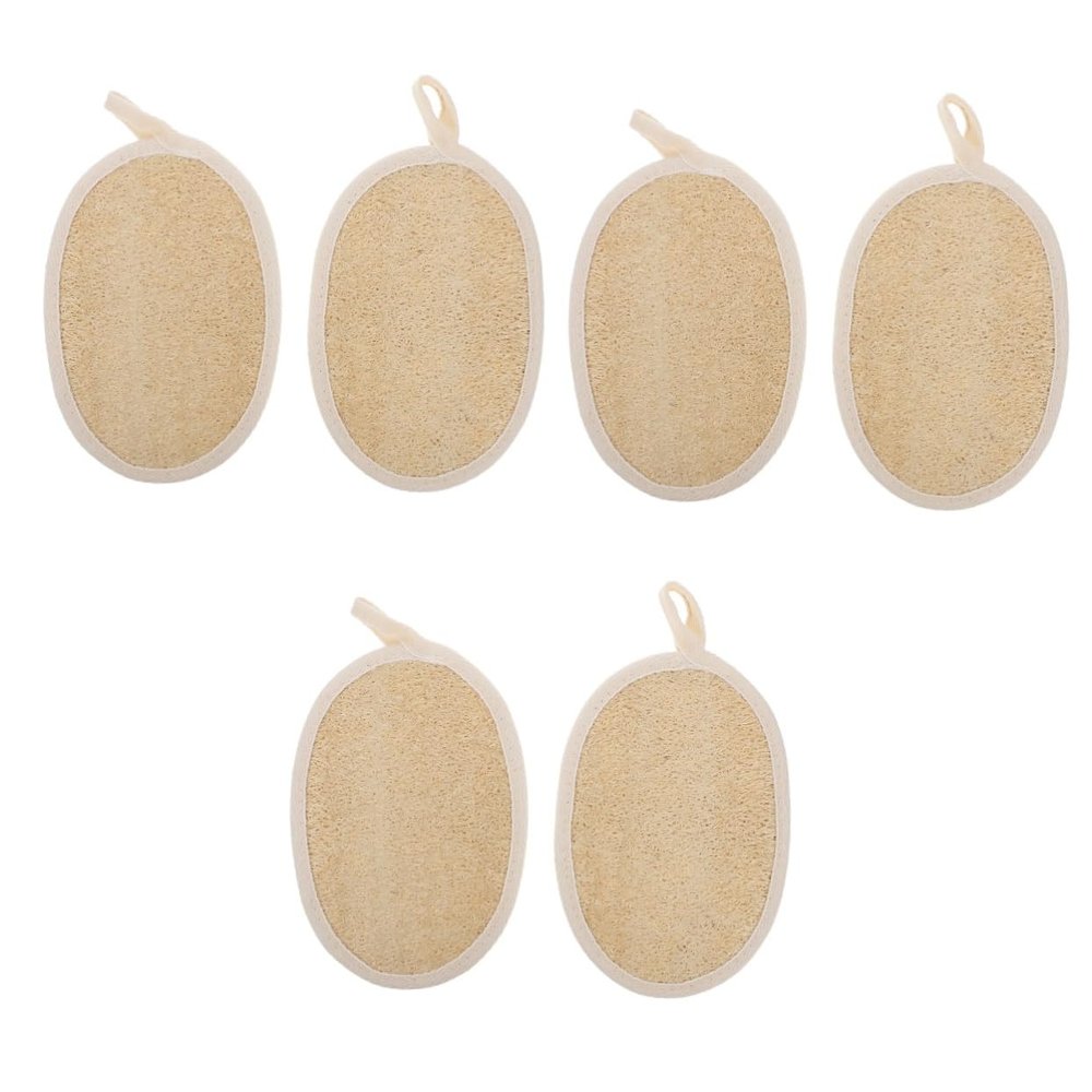 balacoo 6pcs Back Loofah Scrubbers for Bathing Exfoliating Body Towels Soft Rough Texture Deep Cleaning for Smooth Skin Easy to Use Shower Bath Natural Trim
