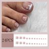24 Pcs CEWEWP French Press on Toenails for Women Short Toe False Nails Full Cover Toe nail Press ons Fashion Nails Love Heart Fake toenails Acrylic Design Stick on Toenails view 2