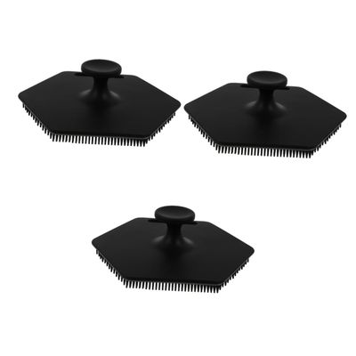 balacoo 3pcs Ergonomic Bath Back Scrubber Silicone Brush Head Face Cleansing Tool Massage Function for Sensitive Skin