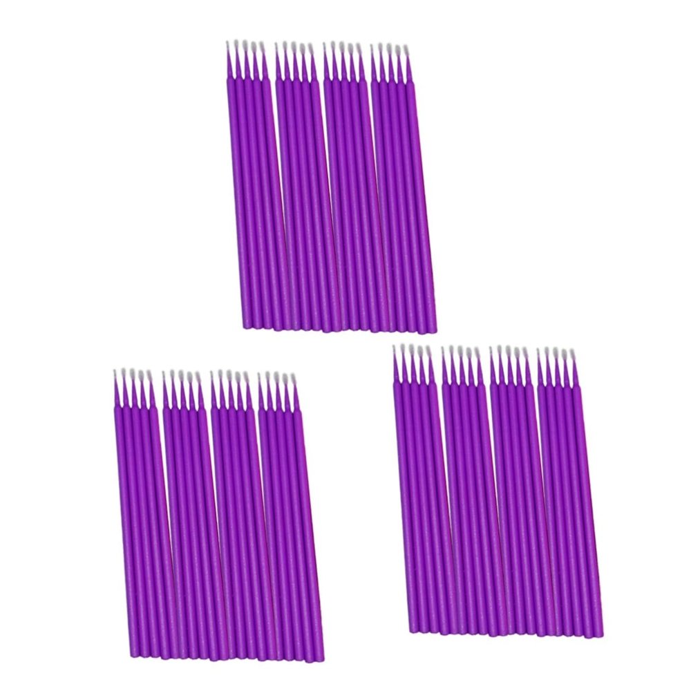 Balacoo 3sets Micro Applicator Brush Eyelash Extension Cotton Swabs Clean Sanitary Salon Home Use Dark 100pcs*3